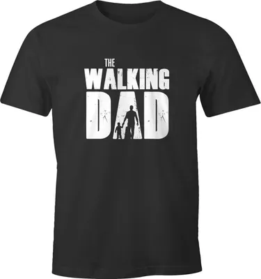 Produktbild von Herren T-Shirt The Walking Dad Vater Papa Geschenk Fun-Shirt Moonworks® anthrazit XL