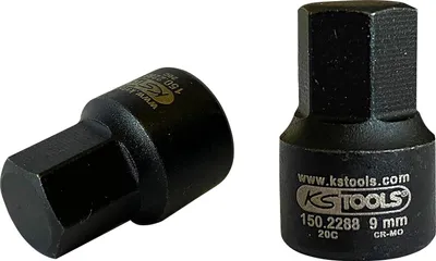 Produktbild von KS Tools 150.2288, Buchse, 1/4", Metrisch, 1 Kopf/Köpfe, Chrom-Vanadium-Stahl, DIN 3120, ISO 1174, DIN 7422