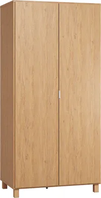 Produktbild von 93 cm breiter Kleiderschrank mit 2 Türen | Farbe: Eiche