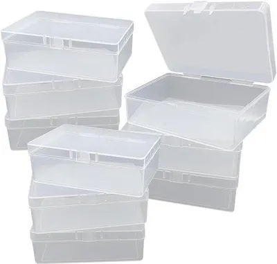 Produktbild von Famanu Aufbewahrungsboxen Set – 9 rechteckige Boxen, 10 x 7 x 3,5 cm, transparentes Kunststoff