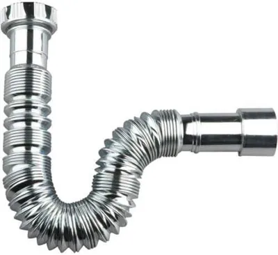 Obrázok produktu pre Výsuvná, chrómovaná sifónová súprava s plastovou maticou pre kúpeľňu (priemer 1 1/4, 32-40 mm)