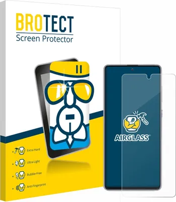 A product packaging for a screen protector, with a depiction of the product and its features.