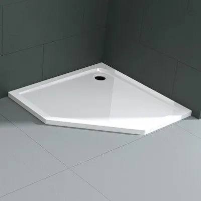 Produktbild von Mai & Mai Duschwanne Duschtasse Faro in weiß inkl. Ablaufgarnitur 01, Form: Fünfeckig, BTH: 90x90x4cm