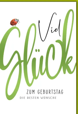 Produktbild von Geburtstag Käfer auf Glück beste Wünsche Glückwunschkarte mit Umschlag