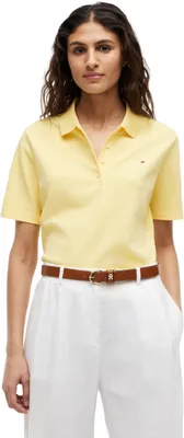 Produktbild von Tommy Hilfiger Damen Poloshirt Kurzarm Regular Fit, Gelb (Citronella), S