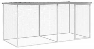 Obrázek produktu pro vidaXL Klec pro kuřata se střechou Světle šedá 203 x 98 x 90 cm Pozinkovaná ocel