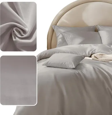 Zdjęcie produktu dla Pościel Satynowa Bawełniana Taupe 220x200 Komplet