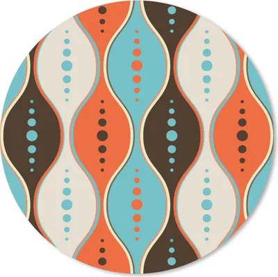 Produktbild von MuchoWow® Mauspad Mousepad Retro - Kreis - Design 50x50 cm - Mousepads - Maus Mat - Pad - Mausunterlage - Vinyl