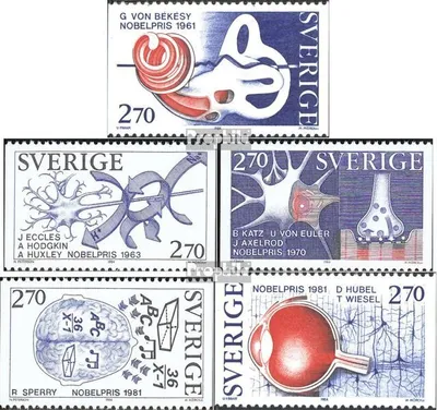 Produktbild von Briefmarken Schweden 1984 Mi 1311-1315 (kompl.Ausg.) postfrisch Nobelpreisträger
