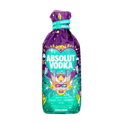 Produktbild von Absolut Vodka Lollapalooza 0,7L - Limited Edition 2018 - Künstlerflasche mit Paper Skin Design – Festival-Wodka Sammleredition - Vodka aus Schweden