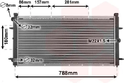 Produktbild von Van Wezel Wasserkühler für VW Transporter T4 1,8 - 2,5 + D TD TDI