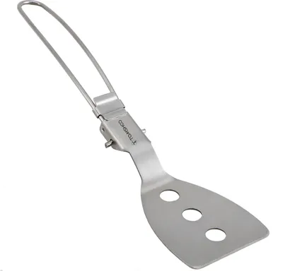 Produktbild von TOMSHOO Klappbarer Pfannenwender aus Edelstahl fuer das Kochen im Freien, Camping, Wandern, Grillen, Picknicks