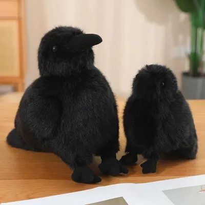 Produktbild von Krähe Rabe Plüschtier 30cm Kuscheltier realistisch Vogel Halloween Weihnachten Dekoration Kinder