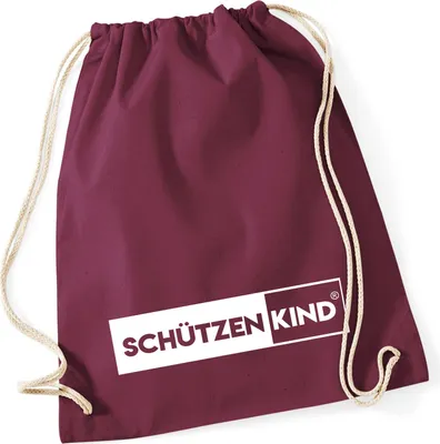 Produktbild von Huuraa Turnbeutel Schützenkind Modern 12 Liter Burgundy Baumwolle Rucksack Geschenkidee