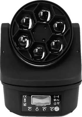 Obrázek produktu pro Pohyblivá světelná hlava, paprskové a wash efekty, ovládání DMX, LED 6x15W RGBW, zástrčka EU