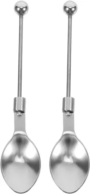 Produktbild von 2 Stück Elegante Teelöffel aus Edelstahl 201 und Zinklegierung – Vielseitige Kaffeerührlöffel mit Einzigartigem Design für Küche und Hochzeit