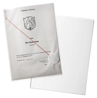 Image de Poche de protection et pochette pour carte d'identité (pour documents au format A4, 210 x 297 mm), 10 pièces, transparente, 213119