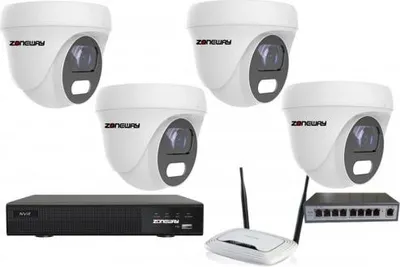Obrázek produktu pro 8MPx COLORVU kamerový IP POE set - 4x NC962, POE switch 4 + 1, NVR3016 | ZONEWAY 4-NC962+3016