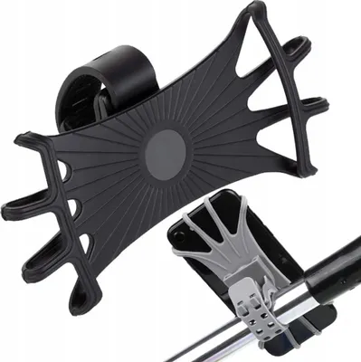 Image de Poignée de vélo rotative en silicone avec tête interchangeable - Noir