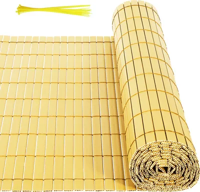 Immagine prodotto di Aopunly PVC privacy schermo recinzione privacy per recinzione giardino resistente alle intemperie bambù 160x400cm
