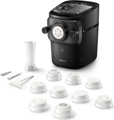 Produktbild von Wypiekacz do makaronu Philips z serii 7000 z foremkami do spaghetti, lasagne i nie tylko, 200 W, czarny (HR2665/96)