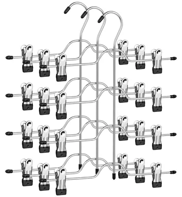 Produktbild von Metallische Hosenbügel Set - Platzsparendes Design - 3 Stück