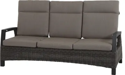Produktbild von SIENA GARDEN Corido 3-Sitzer Sofa, charcoal, Alu / Gardino®-Geflecht, 206x87x103 cm, verstellb. Rückenlehnen