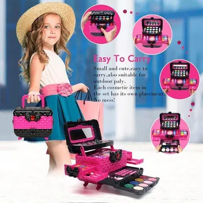 Imagen del producto de Estuche de maquillaje para niños con 57 piezas y accesorios de juego