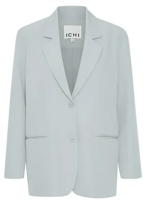Produktbild von Ichi Damen Oversized Blazer Hellblau mit Revers und 2 Knöpfen