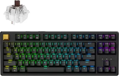 Obrázok produktu pre Keychron J4 QMK Kabellose Mechanische Tastatur Gaming 80% TKL QWERTY US, RGB LED Hot-Swap, Tactile Brown Switch, Schwarz