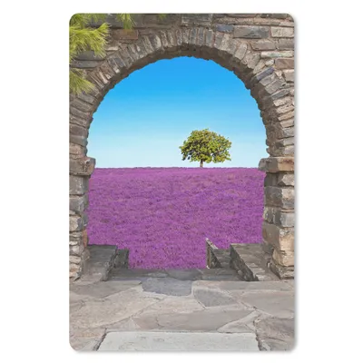Produktbild von MuchoWow® Mauspad Mousepad Blumen - Lavendel - Baum - Ansicht 18x27 cm - Mousepads - Maus Mat - Pad - Mausunterlage
