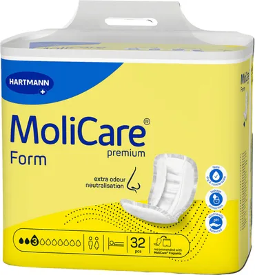 Image de Hartmann Molicare Premium Form 3 gouttes - 4 paquets de 32 protections