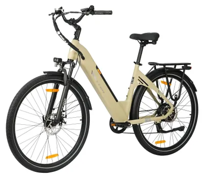 Zdjęcie produktu dla Miejski rower elektryczny typu pedelec – C3 SE – silnik 250 W – akumulator 36 V 20 Ah, zasięg do 120 km – maks. prędkość 25 km/h – koła 71 cm – hamulce tarczowe z przodu i z tyłu – rama aluminiowa – kolor żółty