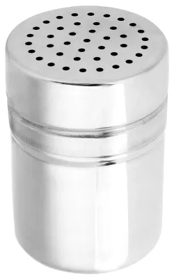 Gewürzstreuer aus Edelstahl mit Deckel, M, silber