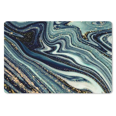 Produktbild von MuchoWow® Schreibtischunterlage Marmor - Gold - Blau - Glitter - Marmoroptik - Abstrakt 60x40 cm - XXL Mauspad - Großes Mauspad