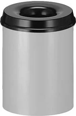 Produktbild von Feuerlöschender Papierkorb 15 Liter - Aluminium Grau, Schwarz