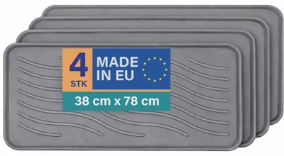 Produktbild von Schuhabtropfschale 78x38x2,5cm Anthrazit 4er-Pack, Schuhwanne mit hohem Rand, wasserdicht, robuste Abtropfmatte für Schuhe, Schutz vor Schmutz & Nässe