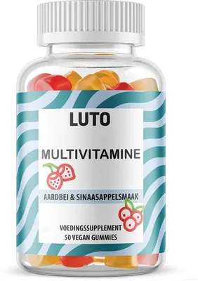 Produktbild von LUTO Supplements Multivitamin Gummies – 50 Fruchtgummis – Erdbeer- und Orangengeschmack