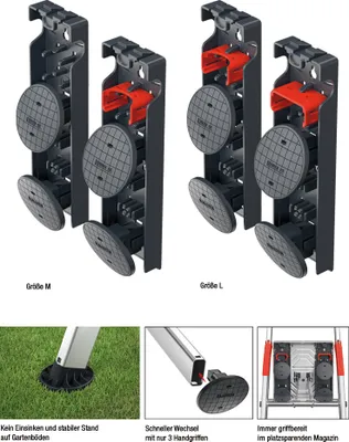 Produktbild von Hailo Leiter-Wechselfuß-Set EasyClix Garden Größe L 9948-001