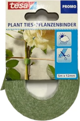 Produktbild von tesa Pflanzenbinder 5m x 12mm Witterungsbeständig wiederverwendbar Zuschneidbar 1 Stück