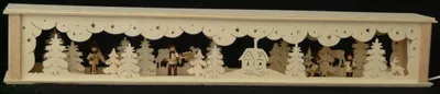 Produktbild von Schwibbogenerhöhung mit Winterkinder und Beleuchtung BxHxT 72x10x10cm NEU