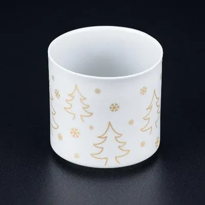 Produktbild von Sompex Teelichtglas Weihnachten Porzellan Tree 4566 – Weiß – Teelichthalter mit Tannenbaum-Motiv