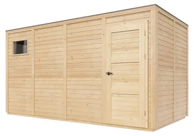 Obrázek produktu pro TIMBELA M327F2 Dřevěný zahradní domek 8,16 m², zahradní sklad na nářadí a kola, stěny 17 mm, okny