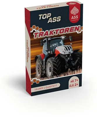 Produktbild von Ass Altenburger TOP Ass - Traktoren Quartett & Trumpf, Technik-Reihe, Landwirtschaft, Bauernhof, Trecker, + 3 Joker (Kinder-Kartenspiel ab 7 Jahre)