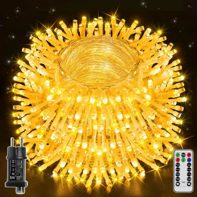 Lichterkette 100 m, 1000 LEDs, warmweiß, IP44, mit Fernbedienung