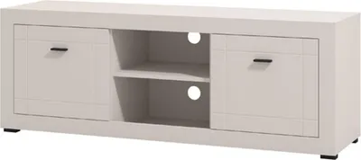 Immagine prodotto di Dmora Mobile Porta tv Sillaro 148x42x54h cm Bianco Crema, 2 Ripiani 2 Ante