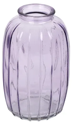 Glas Knospenvase lila 12 cm für Blumen, Tischdeko