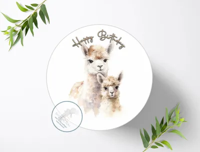 Produktbild von Für die Geburtstags Torte ein Tortenaufleger, Zuckerbild mit dem Motiv: Dschungeltiere, Essbares Foto für Torten, Fondant, Ø 20cm, 1496z