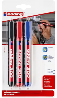Produktbild von Edding Permanentmarker 300 1,5-3 mm 3er-Set