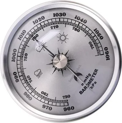 Produktbild von INF 70mm Analoges Barometer - Präzises Wetterstationsinstrument für Zuhause Silber